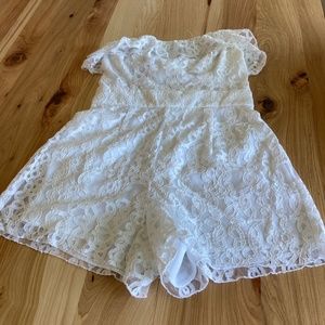 White Bebe Lace Rompet new with tags